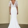 Fit And Flare Wedding Dress With Flutter Sleeves by Amsale - Image 2