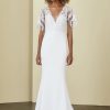 Fit And Flare Wedding Dress With Flutter Sleeves by Amsale - Image 1