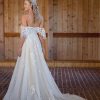 Off The Shoulder A-line Wedding Dress With Sweetheart Neckline by Essense of Australia - Image 2