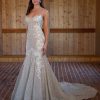 Sparkle Fit And Flare Wedding Dress With Spaghetti Straps by Essense of Australia - Image 1