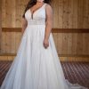 Sparkling A-line Wedding Dress With Plunging V-neckline by Essense of Australia - Image 1
