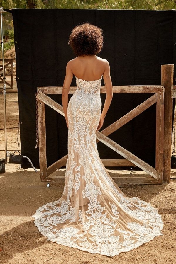 Lace Sheath Wedding Dress With Back Details by Madison James - Image 2