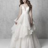 Spaghetti Strap Ballgown With Back Bow And Tiered Skirt by Madison James - Image 1