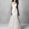 Strapless Sweetheart Neckline Fit And Flare Wedding Dress With Ruched Bodice by Madison James - Image 1