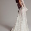 Long Sleeve A-line Sequin Wedding Dress With Open Back by Maison Signore - Image 2