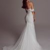 Off The Shoulder Fit And Flare Wedding Dress With Lace Embroidery by Maison Signore - Image 2