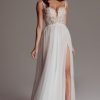 Sleeveless A-line Wedding Dress With Sequined Bodice And Back Details by Maison Signore - Image 1