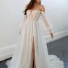 A-line Wedding Dress With Off The Shoulder Bell Sleeves by Martina Liana - Image 1