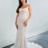Fit And Flare Wedding Dress With Floral Embroidery by Martina Liana - Image 1