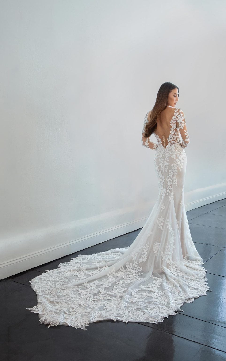 Long Sleeve Lace Sheath Wedding Dress Kleinfeld Bridal