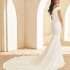 Classic Off The Shoulder Fit And Flare Wedding Dress by Paloma Blanca - Image 2