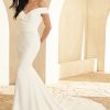 Classic Off The Shoulder Fit And Flare Wedding Dress by Paloma Blanca - Image 1