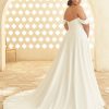 Crepe Off The Shoulder A-line Wedding Dress by Paloma Blanca - Image 2