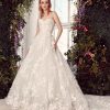 Strapless Shimmer Ball Gown Wedding Dress With 3D Floral Embroidery by Rivini - Image 1