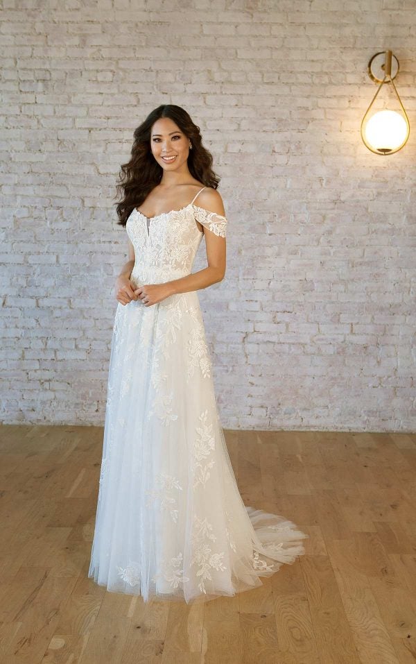 Lace A-line Wedding Dress With Off The Shoulder Straps by Stella York - Image 1