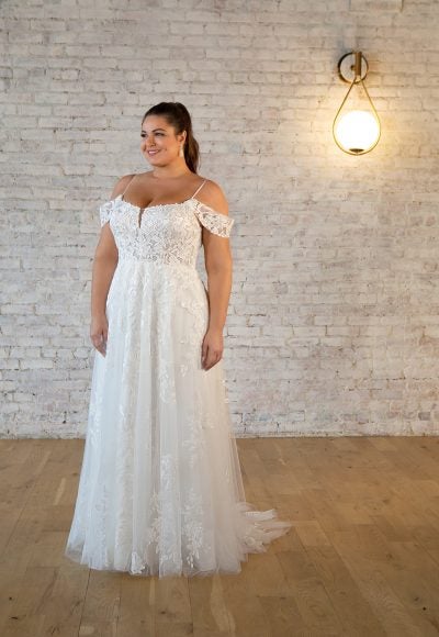 Lace A-line Wedding Dress With Off The Shoulder Straps by Stella York