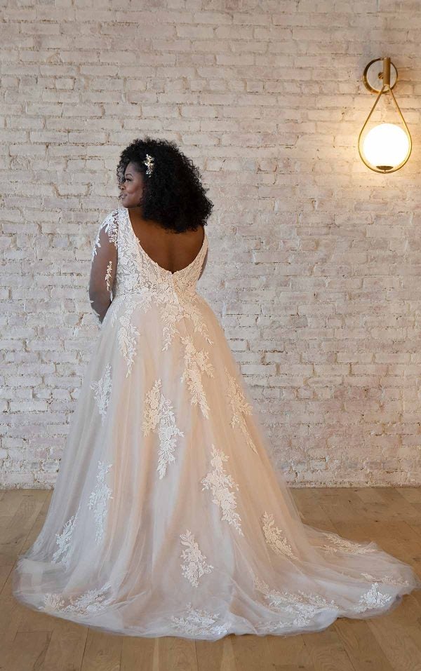 Long Sleeve Lace A-line Wedding Dress by Stella York - Image 2