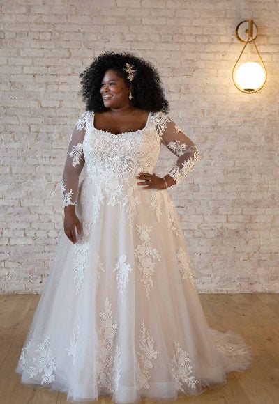 Long Sleeve Lace A-line Wedding Dress by Stella York