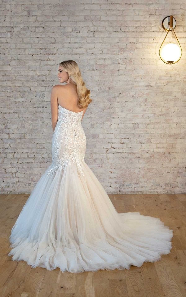 Strapless Fit And Flare Lace Wedding Dress by Stella York - Image 2