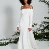 Long Sleeve Off The Shoulder Fit And Flare Wedding Dress by Theia Bridal - Image 1