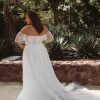 Romantic A-line Wedding Dress With Off The Shoulder Sleeves by Essense of Australia - Image 2