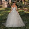 Strapless Sweetheart Neckline Lace Bodice A-line Wedding Dress With Sparkle Tulle Skirt by Eve of Milady - Image 1