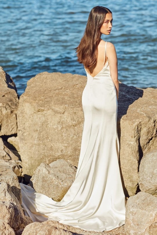 Sleeveless V-neckline Fit And Flare Wedding Dress With Open Back And High Slit by Ines by Ines Di Santo - Image 2