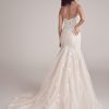 Floral Beaded Mermaid Wedding Dress With Plunging Neckline by Maggie Sottero - Image 2