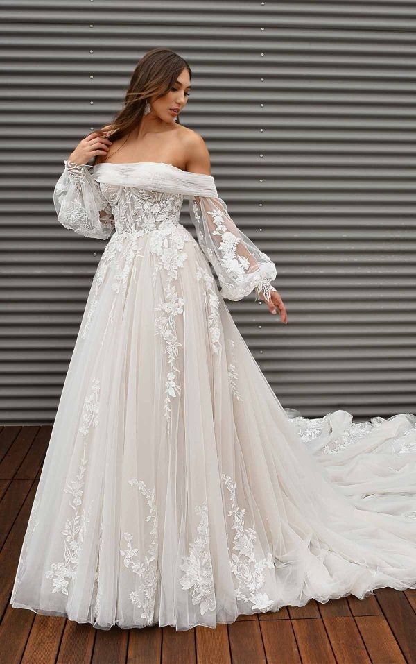 Lace Sweetheart Neckline Ballgown Wedding Dress by Martina Liana - Image 1