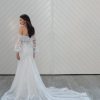 Fit And Flare Wedding Dress With Off The Shoulder Long Sleeves by Martina Liana Luxe - Image 2