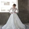 High Neck Lace Ballgown Wedding Dress With Long Sleeves by Martina Liana Luxe - Image 1