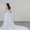 Modern Fit And Flare Wedding Dress With Off The Shoulder Straps And Detachable Skirt by Martina Liana Luxe - Image 2