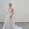 Spaghetti Strap A-line Sparkle Wedding Dress by Martina Liana Luxe - Image 1