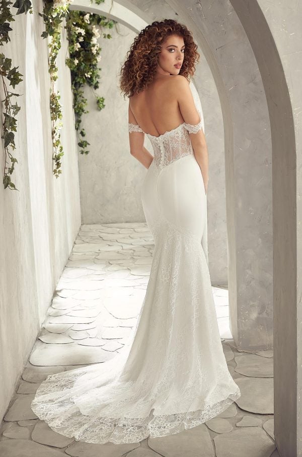 Fit And Flare Wedding Dress With Sweetheart Neckline And Back Lace Details by Mikaella - Image 2