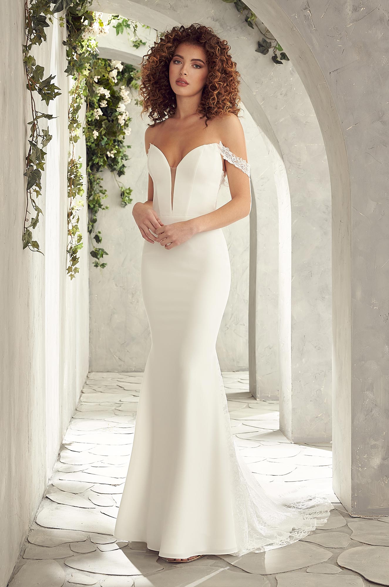 Fit And Flare Wedding Dress With Sweetheart Neckline And Back Lace Details
