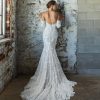 3D Floral Lace Fit And Flare Wedding Dress With Off The Shoulder Long Sleeves by Rivini - Image 2