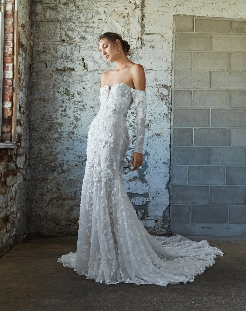 Kern Maggie Sottero Kern Fit-and-Flare Deep V-Lace Bridal Gown