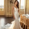 Spaghetti Strap V-neckline Fit And Flare Lace Wedding Dress With Back Details by Randy Fenoli - Image 1