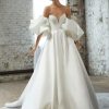 Sweetheart Neckline Ballgown Wedding Dress With An Open Back And Detachable Bubble Sleeves. by Rivini - Image 1