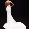 Strapless Satin Sheath Wedding Dress With Draped Bodice And Bow And Front Slit by Alyne by Rita Vinieris - Image 2