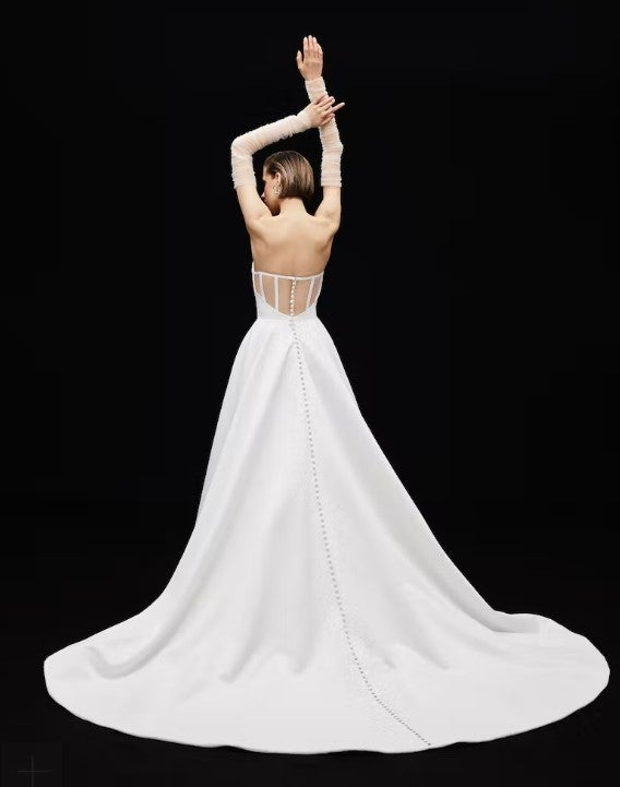 Strapless Sweetheart Ballgown Wedding Dress With Back Details And Detachable Sleeves by Alyne by Rita Vinieris - Image 2