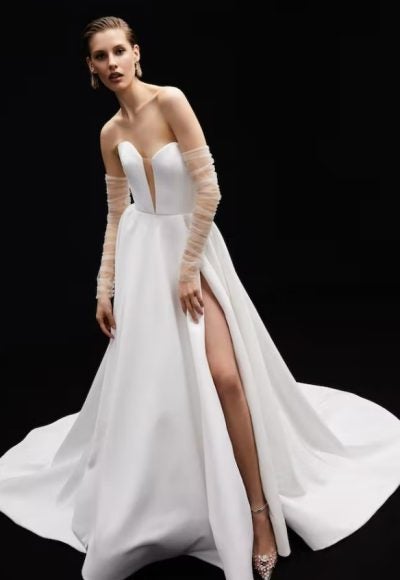 Strapless Sweetheart Ballgown Wedding Dress With Back Details And Detachable Sleeves by Alyne by Rita Vinieris