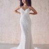 Spaghetti Strap V-neckline Beaded Fit And Flare Wedding Dress by Maggie Sottero - Image 1