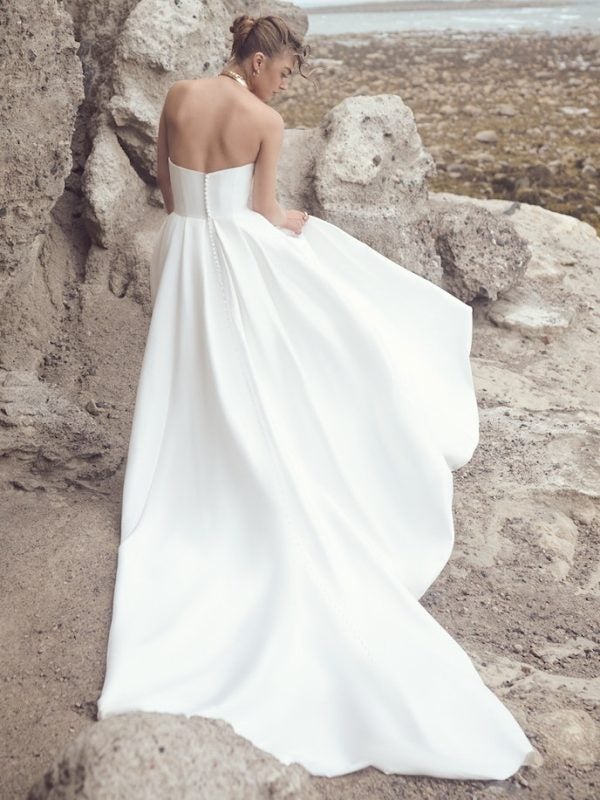 Strapless Ballgown Wedding Dress With Draped Bodice And Side Slit With Pockets by Maggie Sottero - Image 2