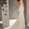 Sleeveless Lace Fit And Flare Wedding Dress With V-neckline And Open Back by Mikaella - Image 2
