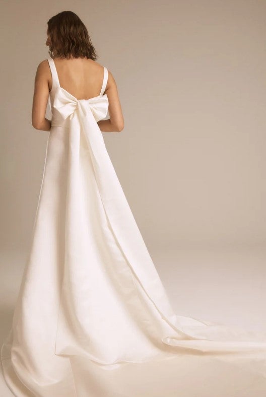 Sleeveless Square Neckline Fit And Flare Wedding Dress With Back Bow by Nouvelle Amsale - Image 2