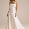 Sleeveless Square Neckline Fit And Flare Wedding Dress With Back Bow by Nouvelle Amsale - Image 1