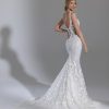 Sleeveless Square Neckline Fit And Flare Floral Lace Wedding Dress by Pnina Tornai - Image 2