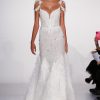 Sweetheart Neckline Glitter Mermaid Wedding Dress With Feather Skirt by Pnina Tornai - Image 1