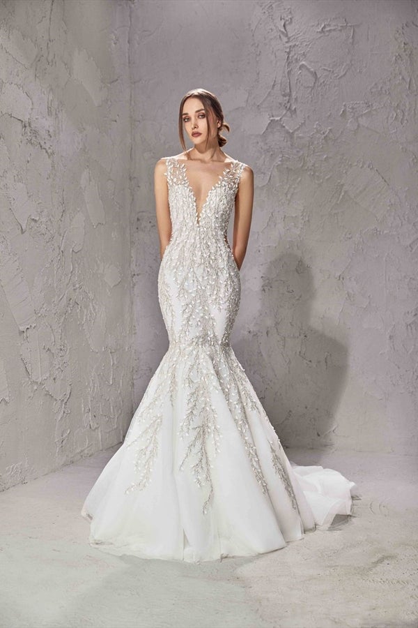 Mermaid Wedding Dress With Embroidery And Illusion Back by Tony Ward - Image 1